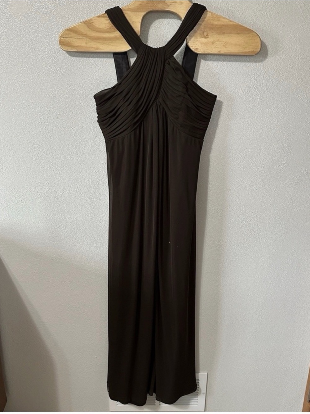 Alex Evenings Formal Ruched Bust Halter Dress Brown Size 10‎ Shimmer Y2K Maxi